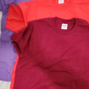 Supreme T-Shirt BUNDLE SZ MEDIUM BURGUNDY,PURPLE  ORANGE Solid Blank Made In USA
